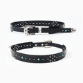 STEEPC Turquoise Studded Tanned Leather Belt