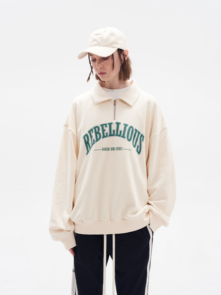 Harsh and Cruel Half Zipper POLO Sweatshirts