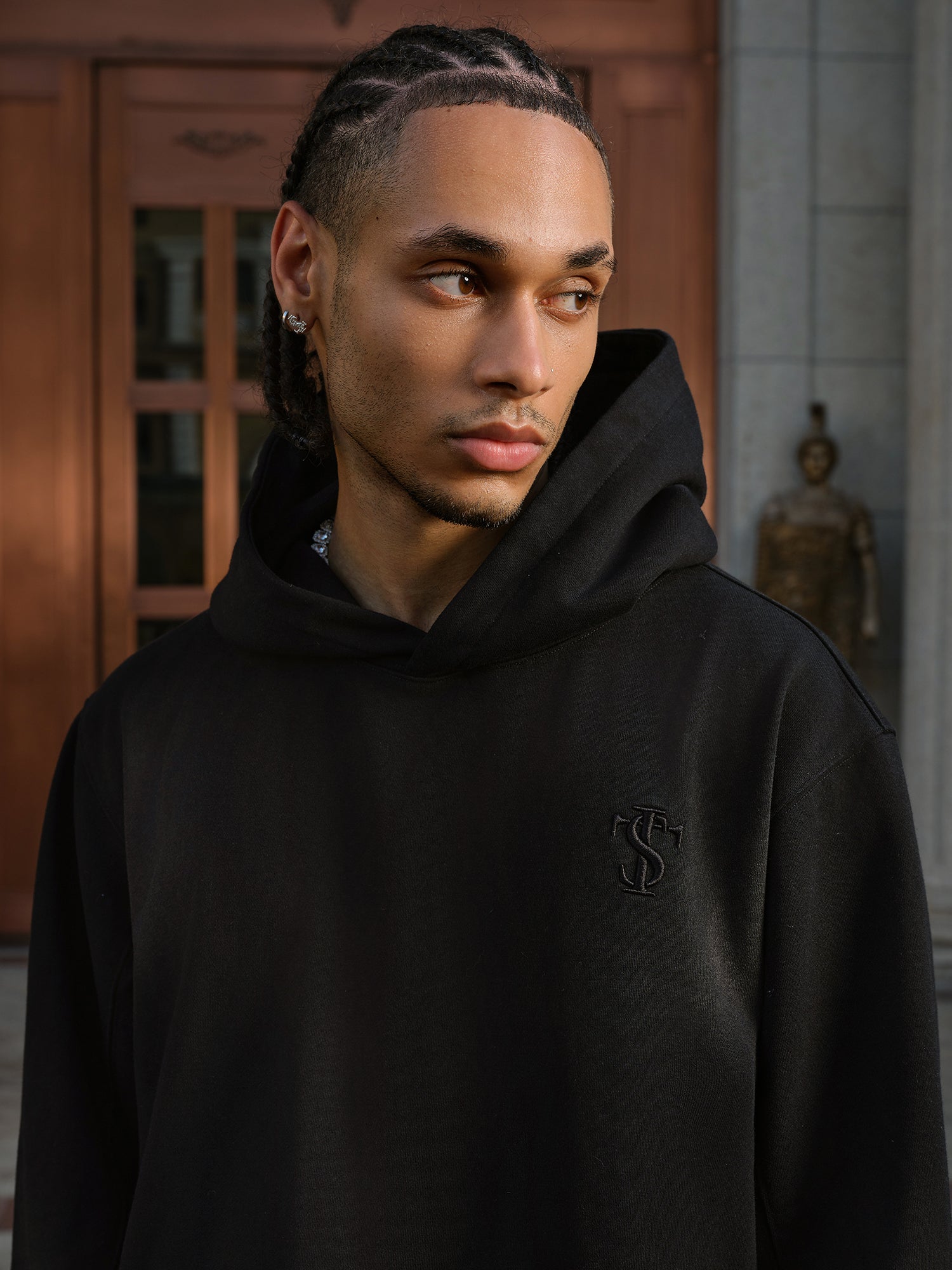 Small Town Kid Double Rivet Pocket Washed Hoodie