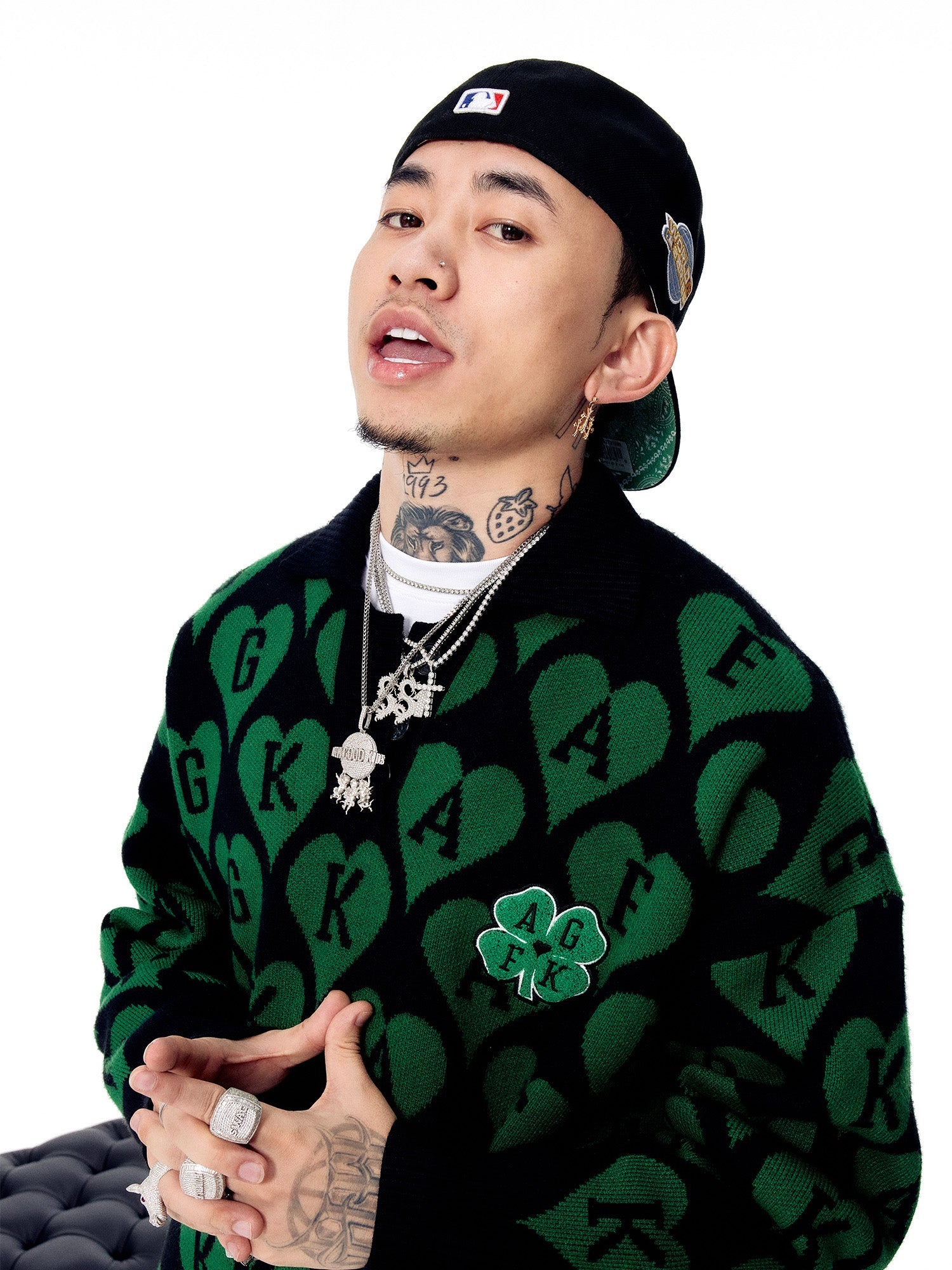 AFGK All-Over Print Logo Knit Sweater
