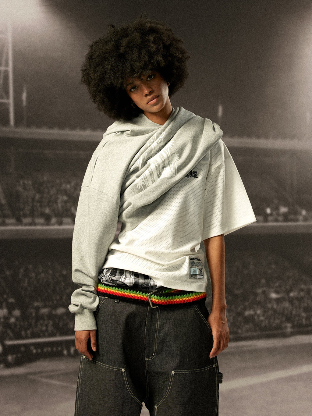 MHARF Gray House Graphic Printed Hoodie