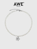 AWE Pearl Sunflower Smiley Necklace