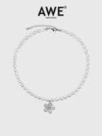 AWE Pearl Sunflower Smiley Necklace