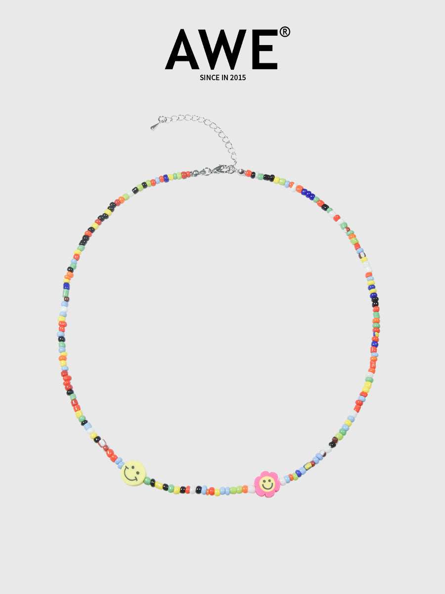 AWE Colorful Rice Beads Beaded Necklace