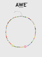 AWE Colorful Rice Beads Beaded Necklace