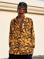 MEDM Tiger Pattern Coconut Tree Long Sleeved Shirt