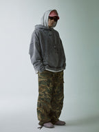 F2CE Washed Destruction Metal Logo Hoodie
