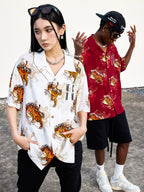 MEDM Tiger Full Printed Short Sleeved Hawaiian Shirt