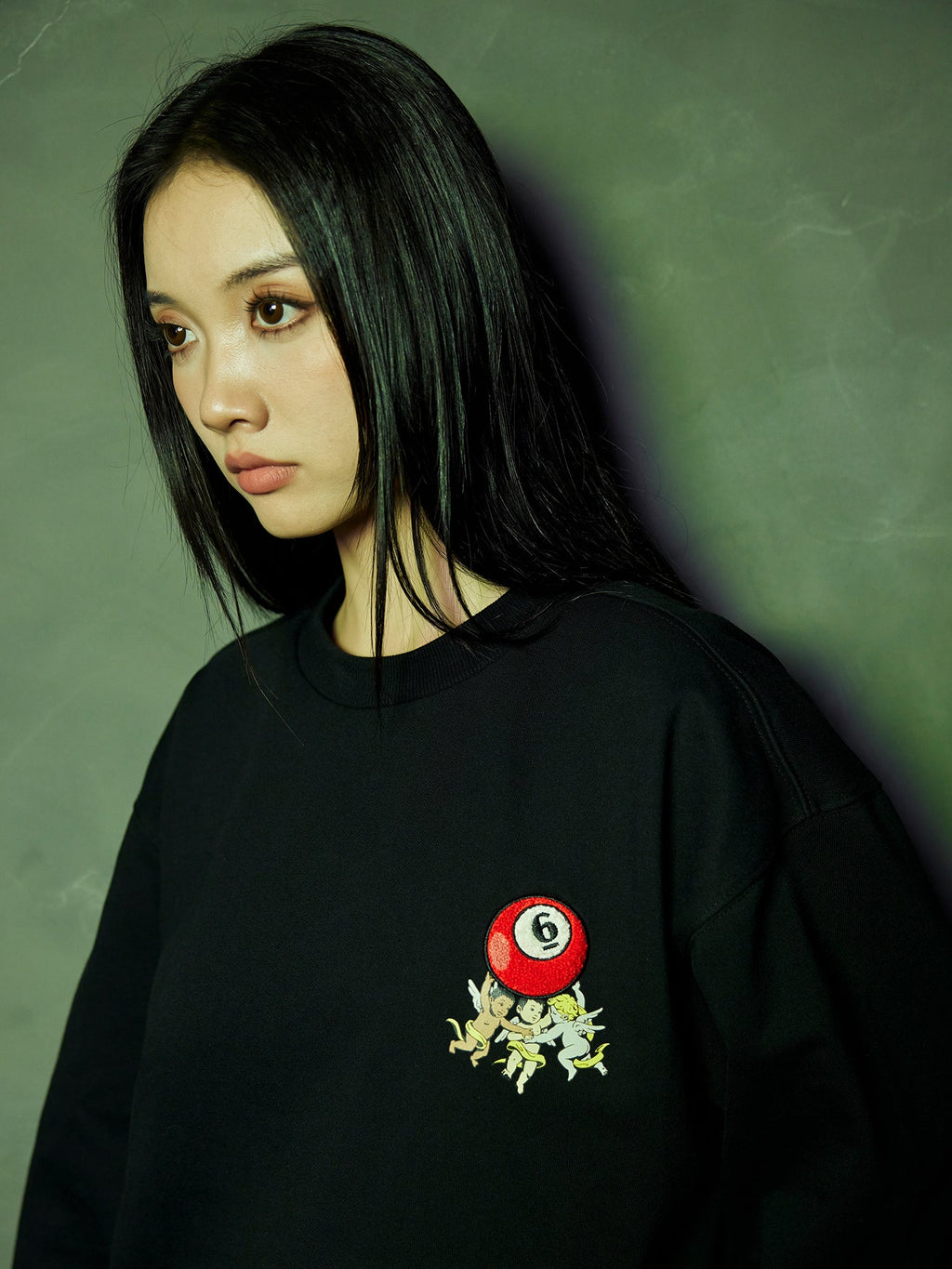 AFGK Angel Embroidery Printed Logo Sweatshirt