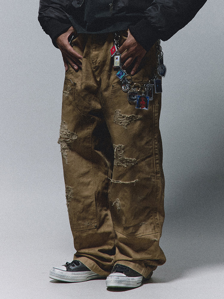 ANTIDOTE Heavy Damage Studded Double Knee Pants