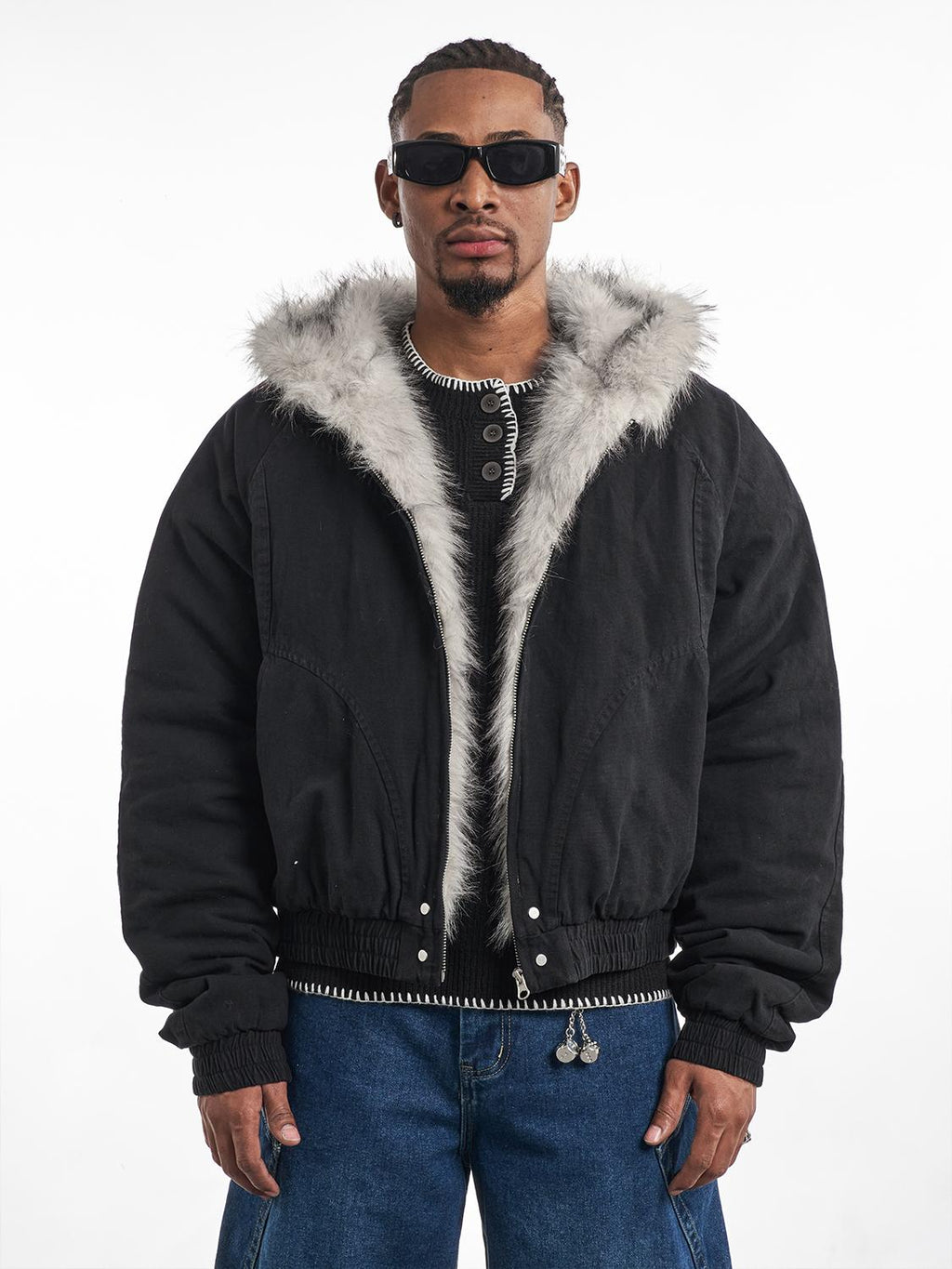 F3F Select Fur Quilted Lining Hoodie Jacket