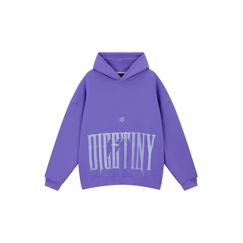 DICETINY Distressed Logo Printed Hoodie