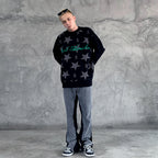 Star Circle Letter Knit Sweater