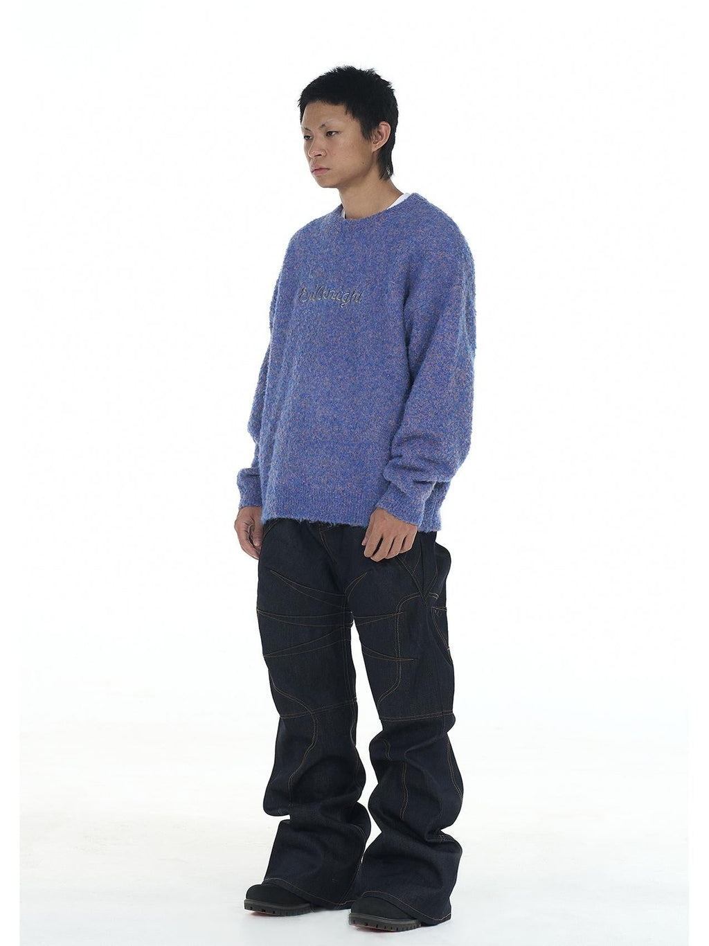 EVILKNIGHT(EK) Sweet Embroidered Custom Dyed Knit Sweater