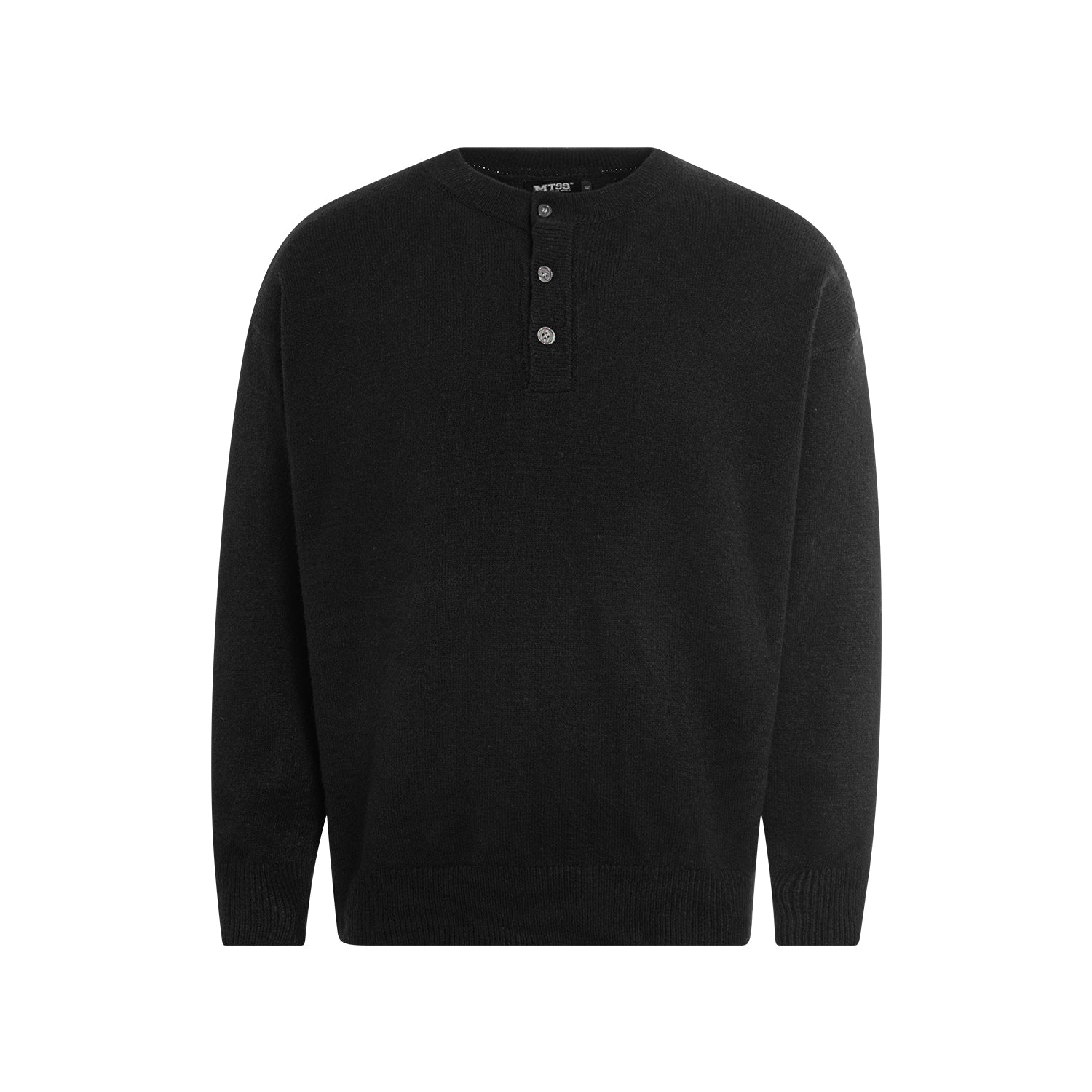 F3F Select Relaxed Fit Henley Neck Knit Sweater