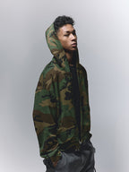 ANTIDOTE Camouflage Printed Zip Up Hoodie