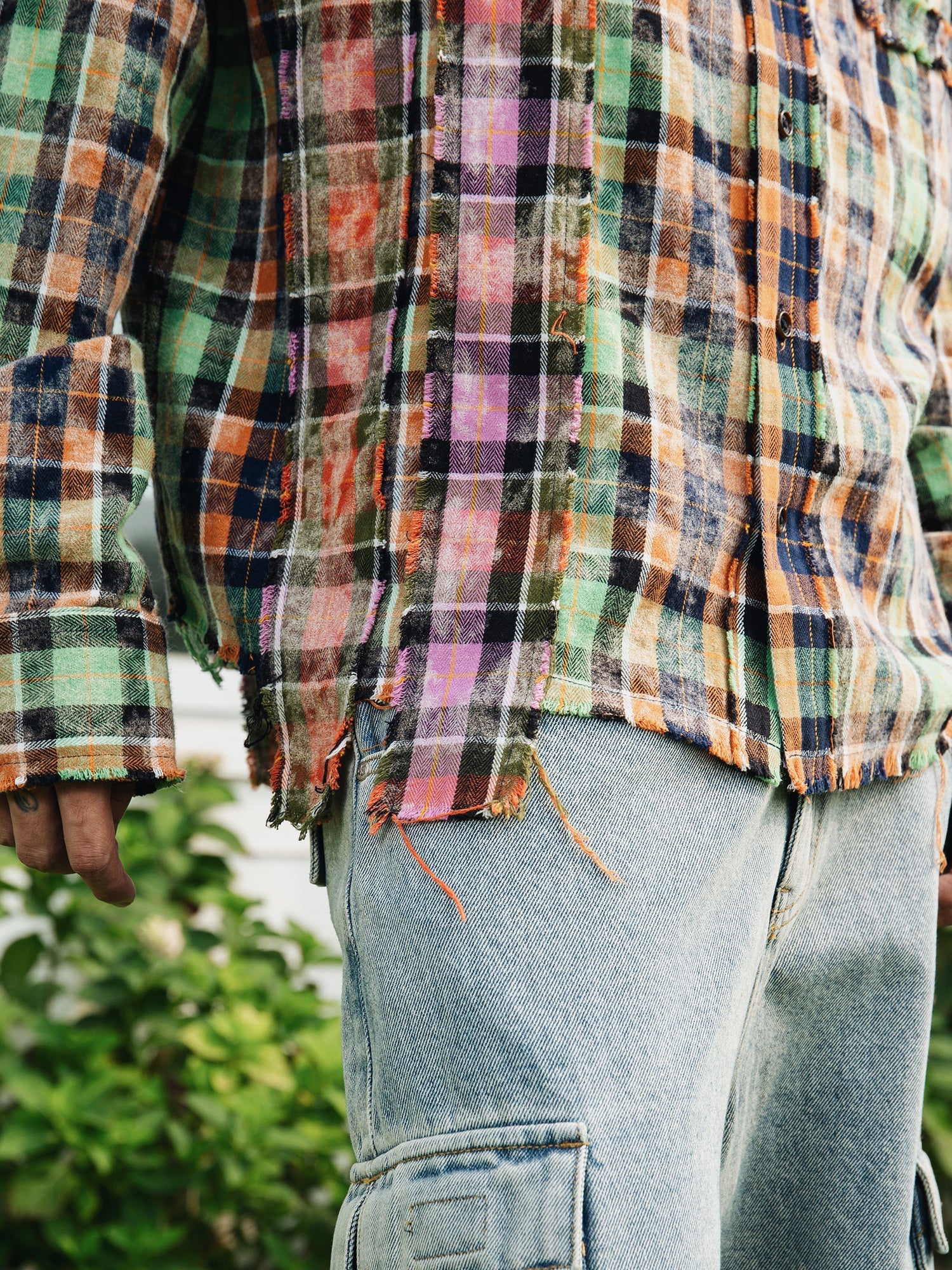 S45 Patchwork Plaid Long Sleeved Shirt