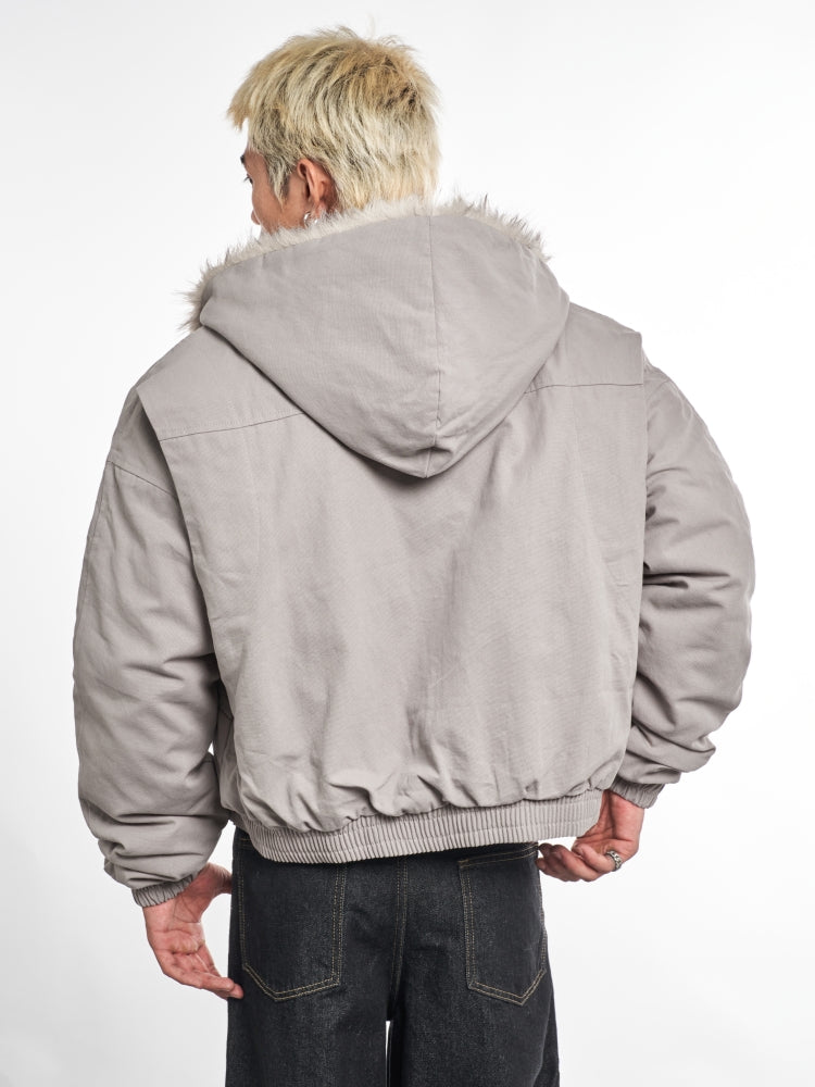 F3F Select Fur Quilted Lining Hoodie Jacket