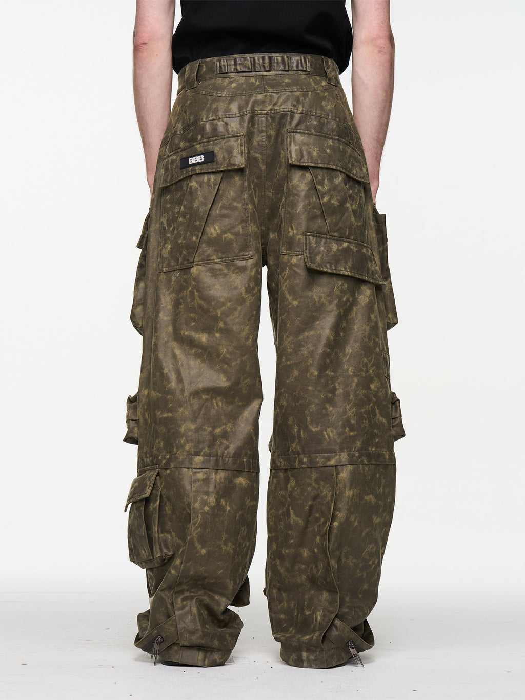 BLIND NO PLAN Multi Pocket Embroidered Labeling Work Pants