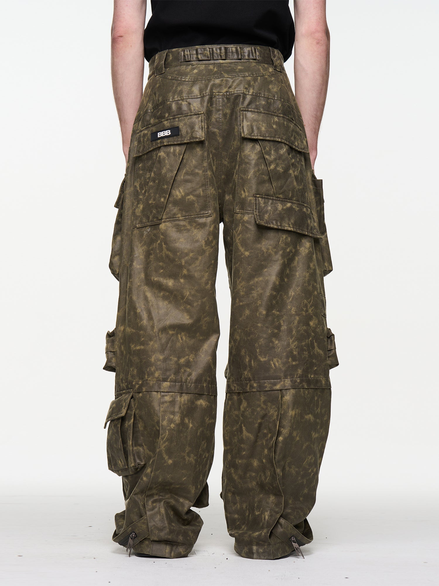 BLIND NO PLAN Multi Pocket Embroidered Labeling Work Pants