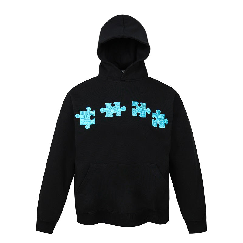 YADcrew Dragon Scale Embroidery 3D Puzzle Hoodie