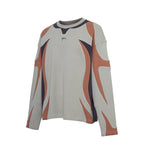 F2CE Deconstructed Clashing Color Waffle Sweatshirt