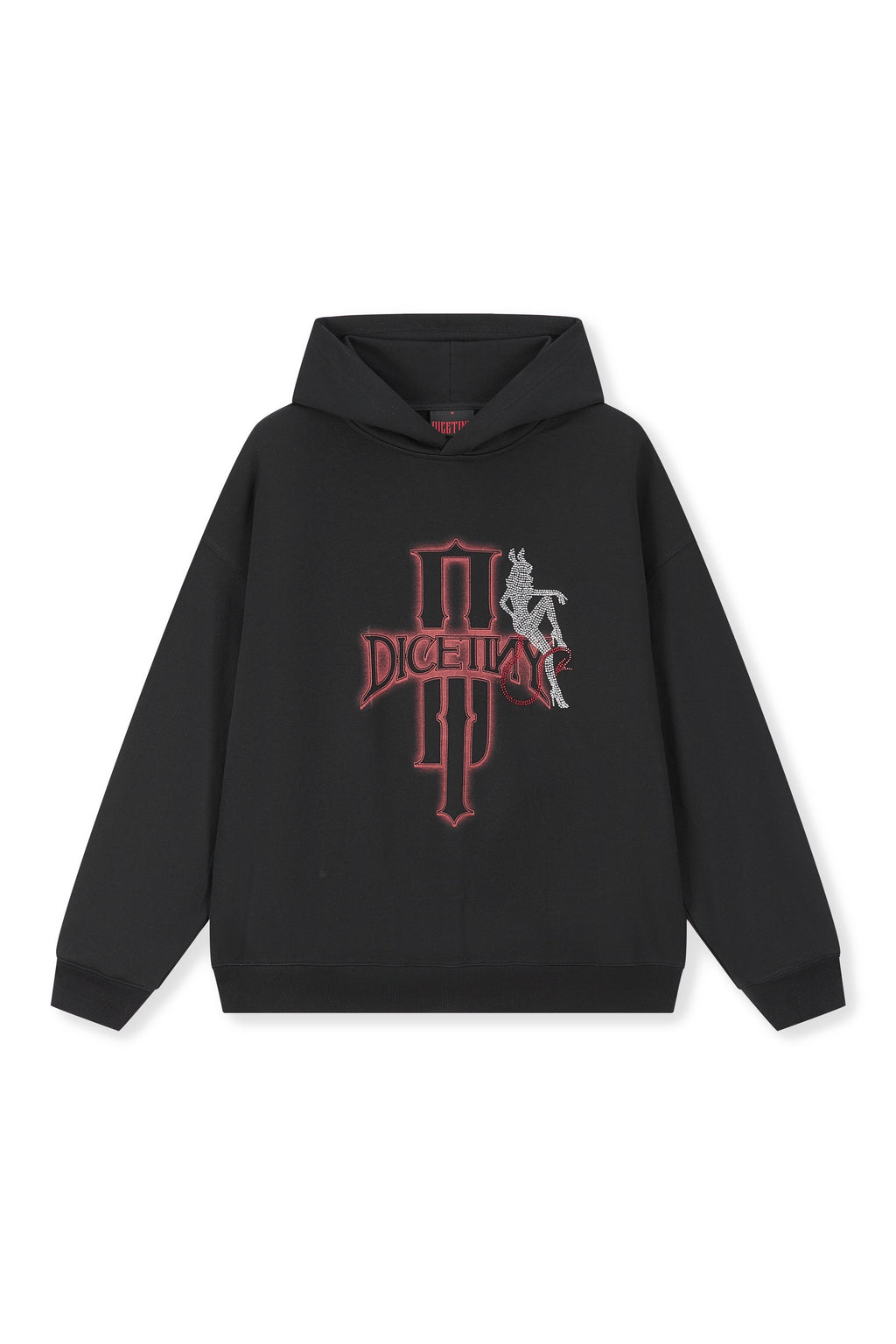 DICETINY Bunny Girl Pattern Rhinestone Hoodie