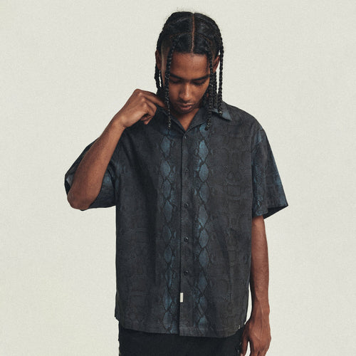 ANTIDOTE Cuban Collar Short Sleeve Shirt