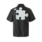 YADcrew Plastic Pattern Fabric Short Sleeved Shirt