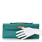 Swift Kelly Cut Clutch Pochette Vert Verone