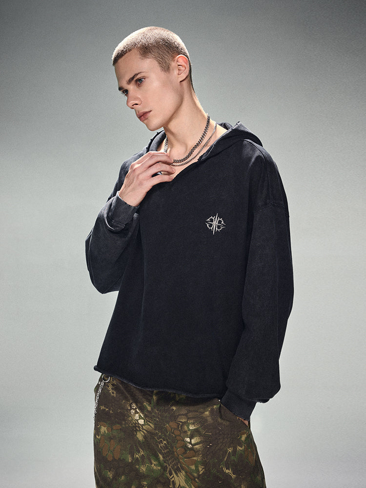DICETINY Metal Wire Logo Cut Off Hoodie
