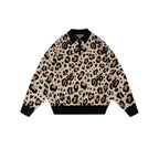 S45 Leopard Jacquard Polo Collar Knit Sweater