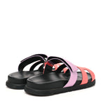 Satin Crepe Chypre Sandals 37.5 Rose Peche Violet Petale