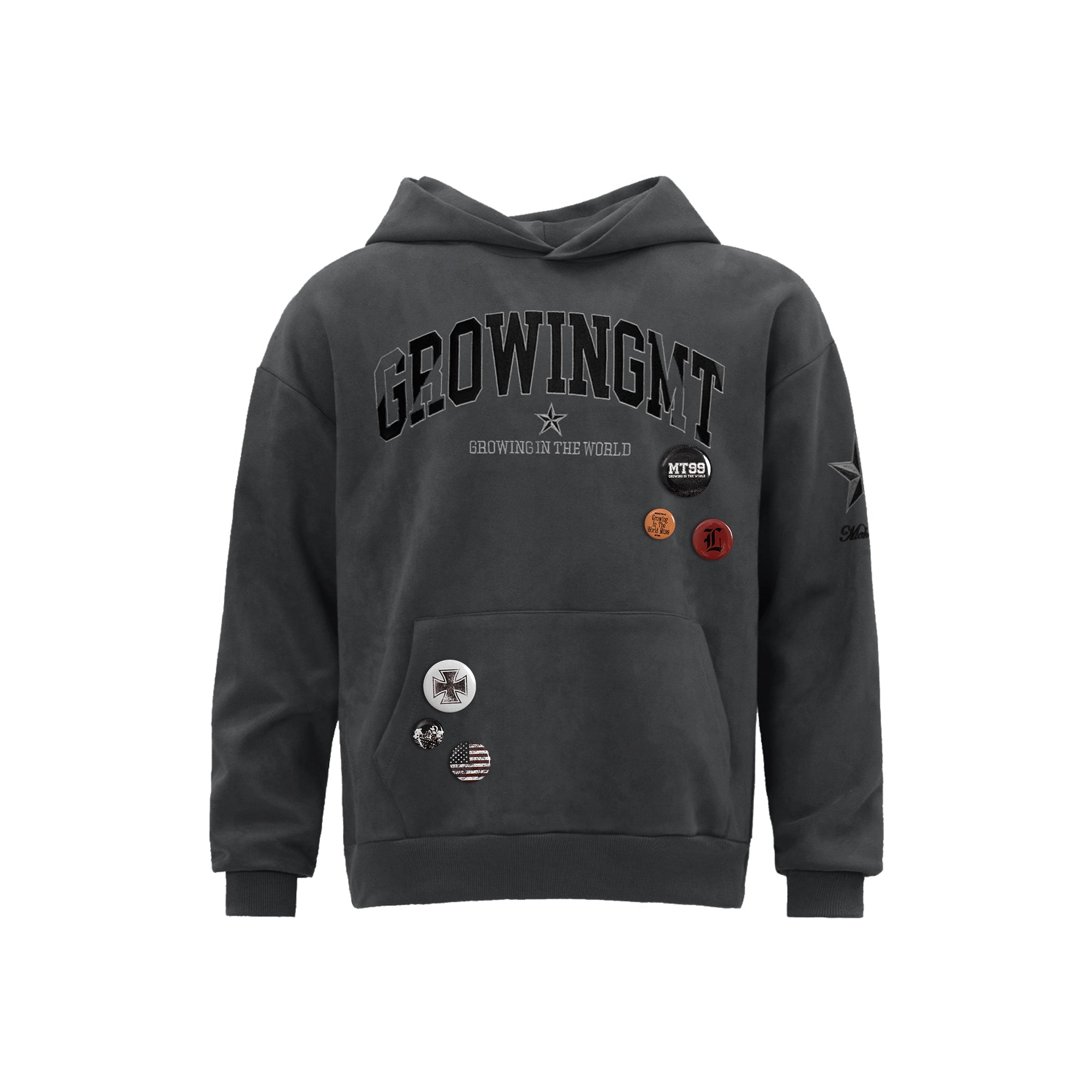 F3F Select Embroidered Faux Suede Hoodie