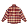 ANTIDOTE Zipper Plaid Embroidered Long Sleeved Shirt