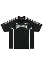 DICETINY Floral Logo Print Soccer Jersey Polo Shirt