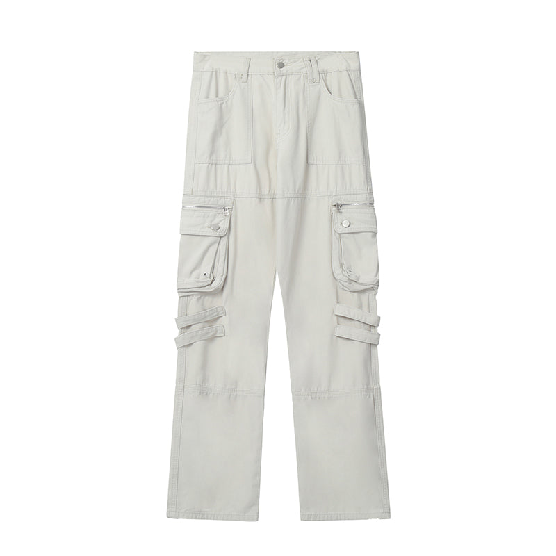 F3F Select Washed Old Multi Pocket Patchwork Work Pants