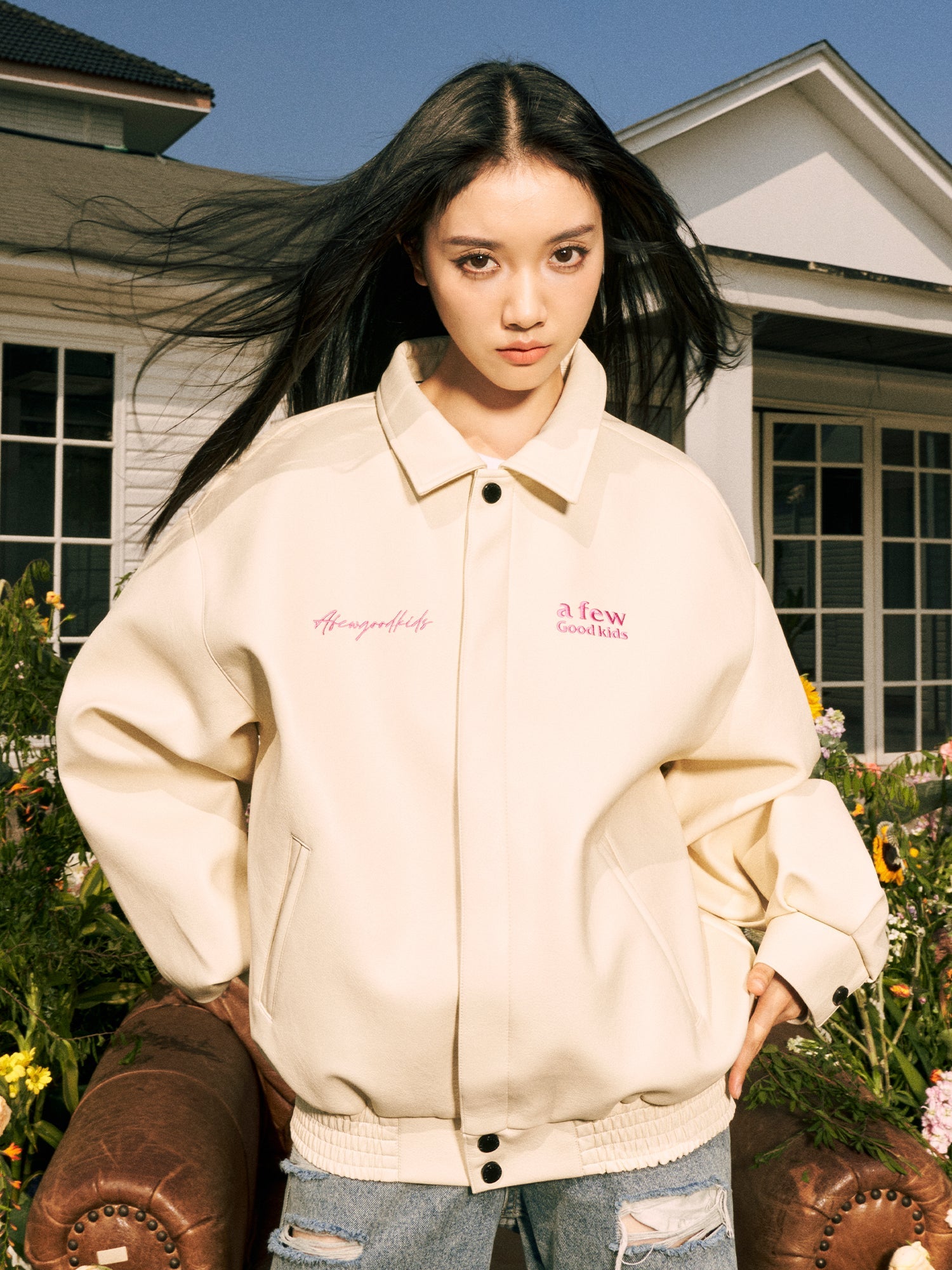 AFGK Basic Logo All Leather Jacket