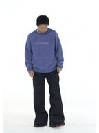 EVILKNIGHT(EK) Sweet Embroidered Custom Dyed Knit Sweater