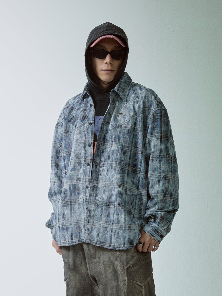 F2CE Plaid Mottled Long Sleeve Shirt