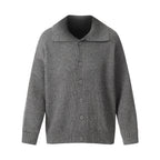 F3F Select Wide Lapel Gray Button Knit Cardigan