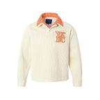 YADcrew Pearl Logo Double Collar Polo Knit Sweater