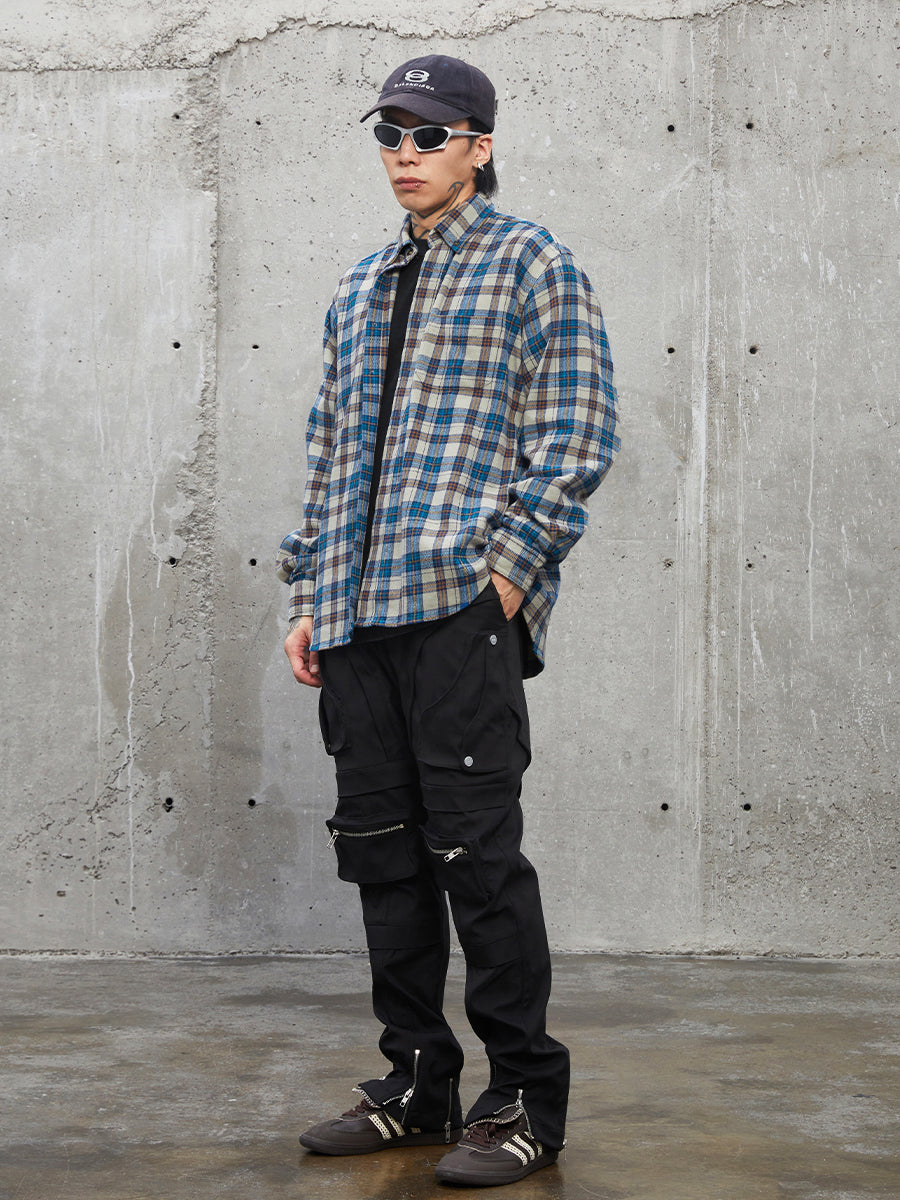 F2CE Blue Plaid Long Sleeved Shirt