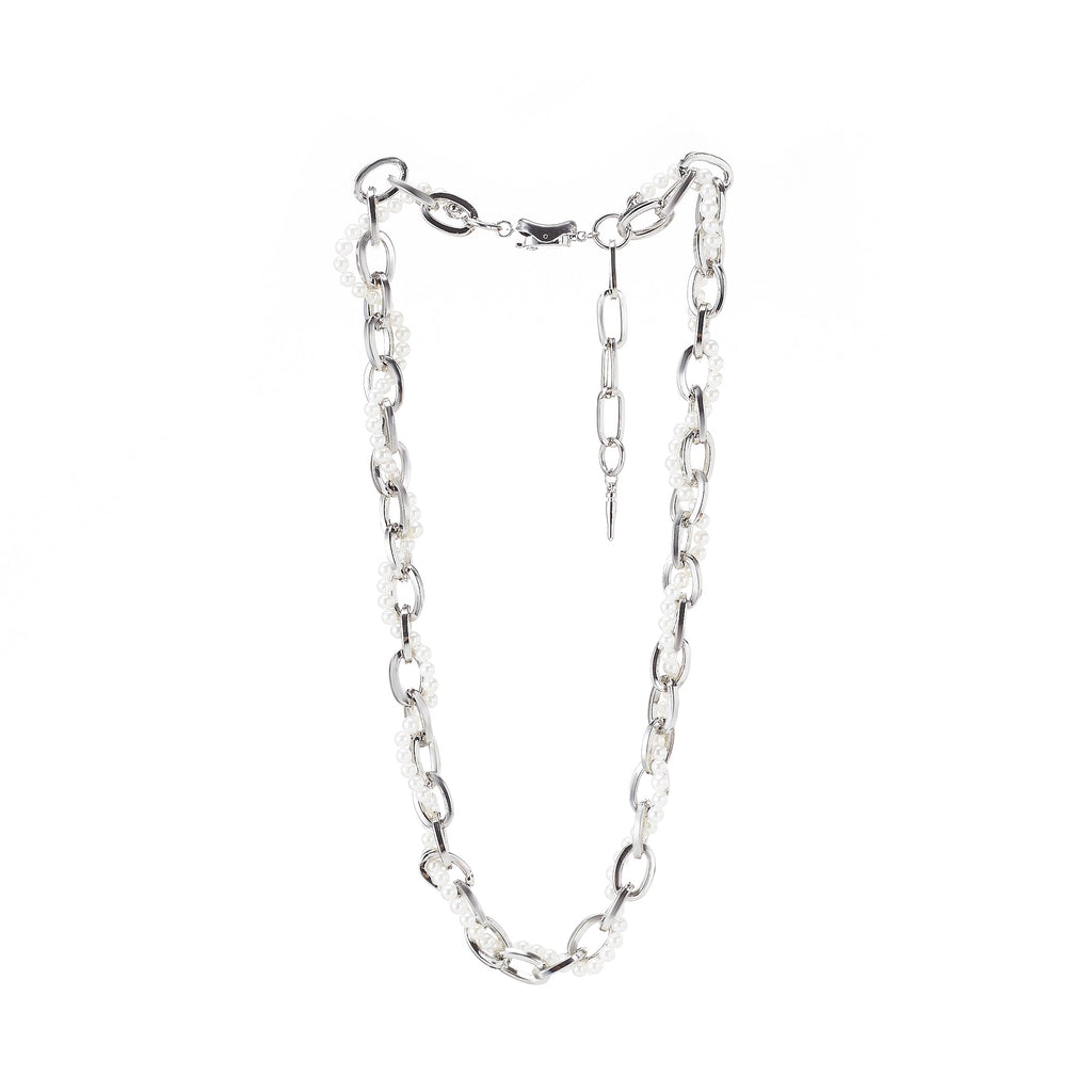 NboStore Cyberpunk Twisted Splicing Pearl Necklace
