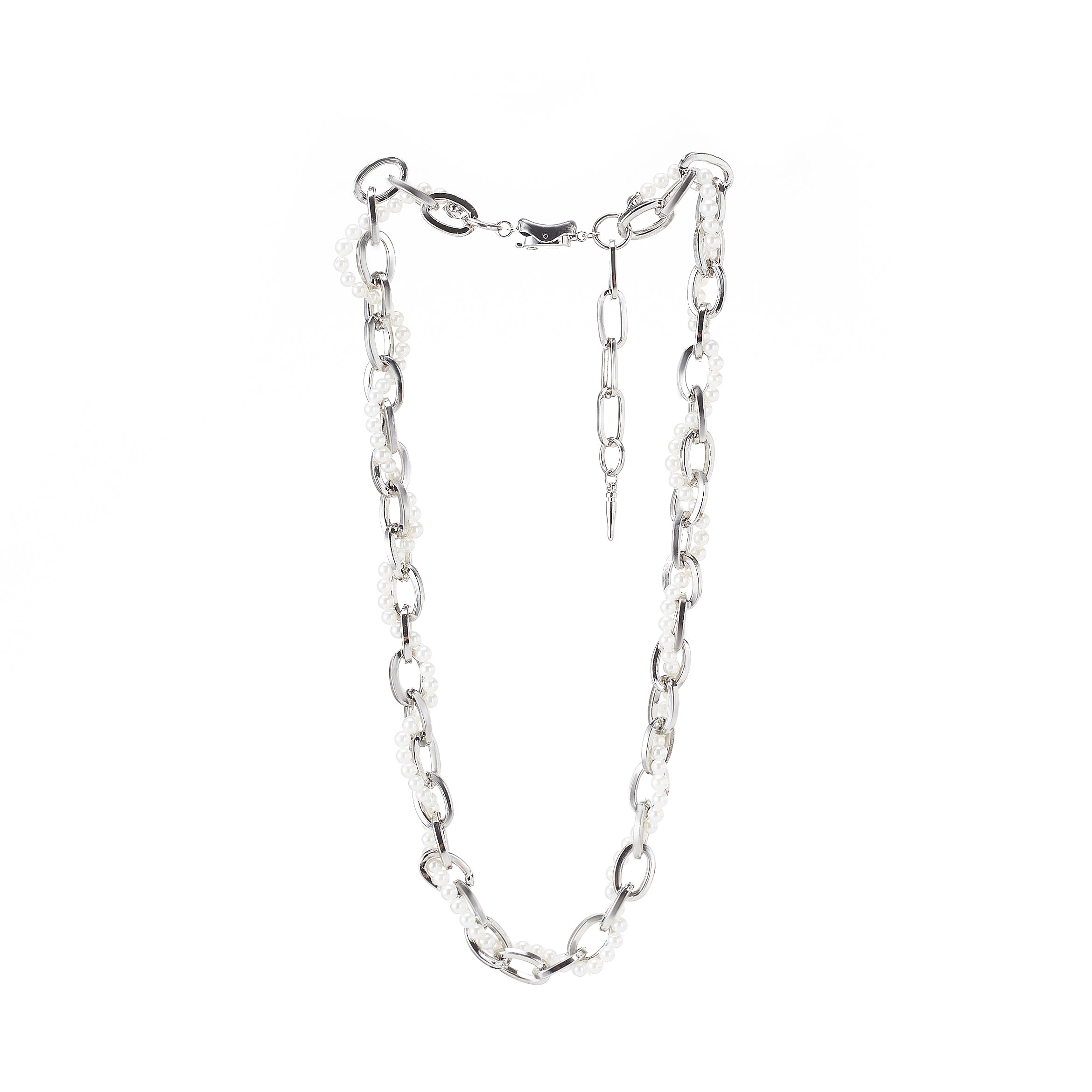 NboStore Cyberpunk Twisted Splicing Pearl Necklace