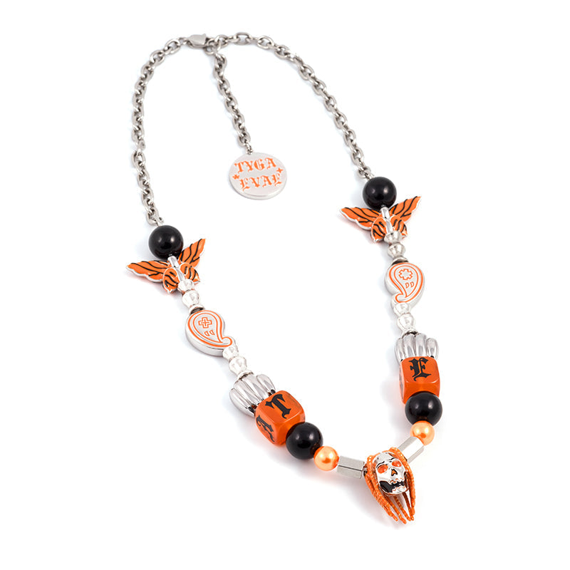 SALUTE TYGA x *EVAE+ Tiger Amber Dice Cashew Flower Butterfly Necklace