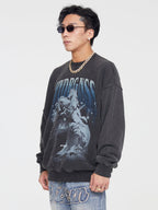 F2CE Vintage Washed Printing Sweater
