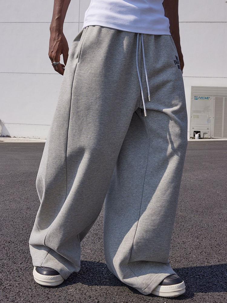 MEDM Basic Embroidered Wide Leg Sweat Pants