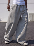 MEDM Basic Embroidered Wide Leg Sweat Pants