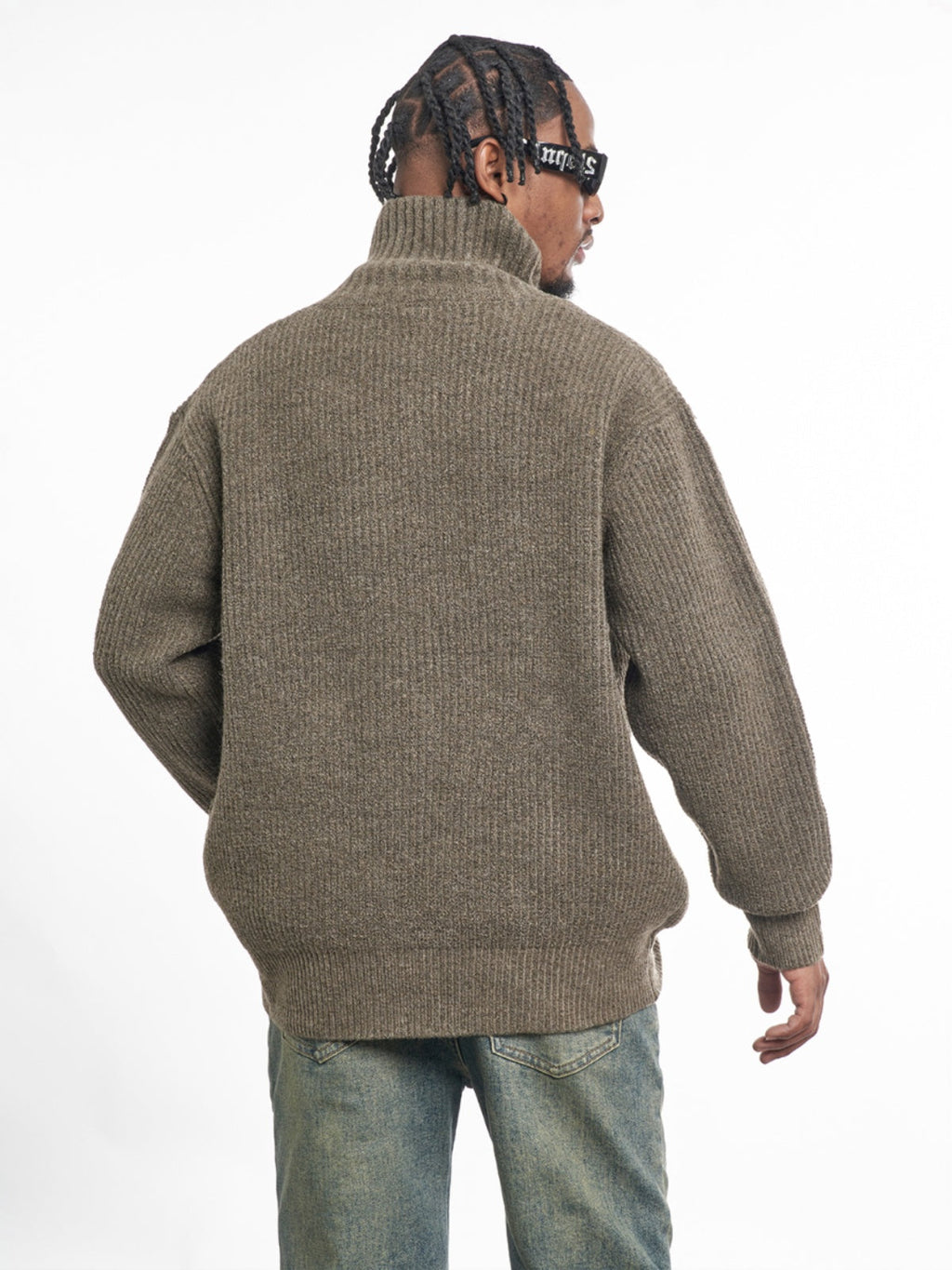 F3F Select High Neck Collar Button Knit Cardigan